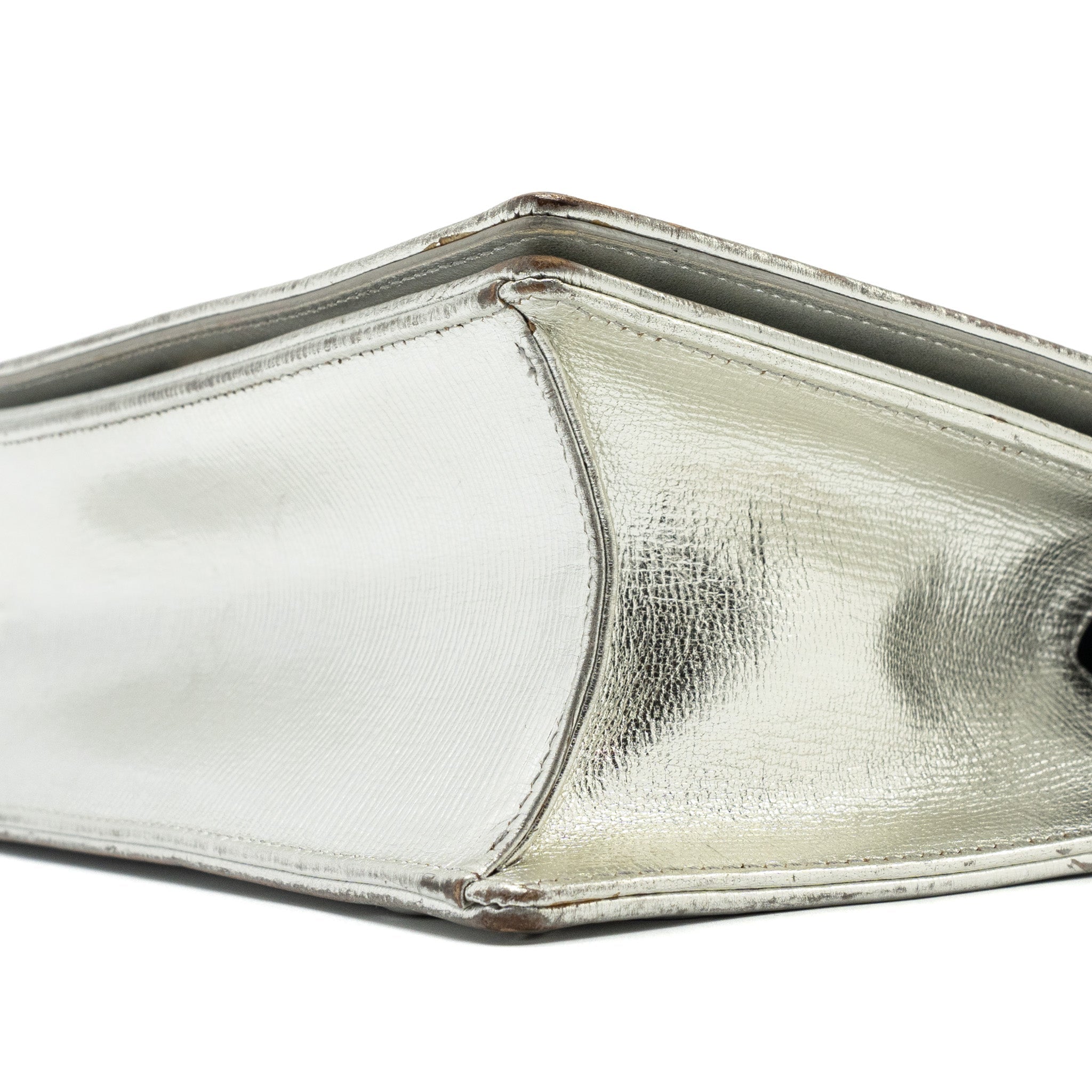 DIOR DIORAMA BAG GOATSKIN METALLIC SILVER LGHW