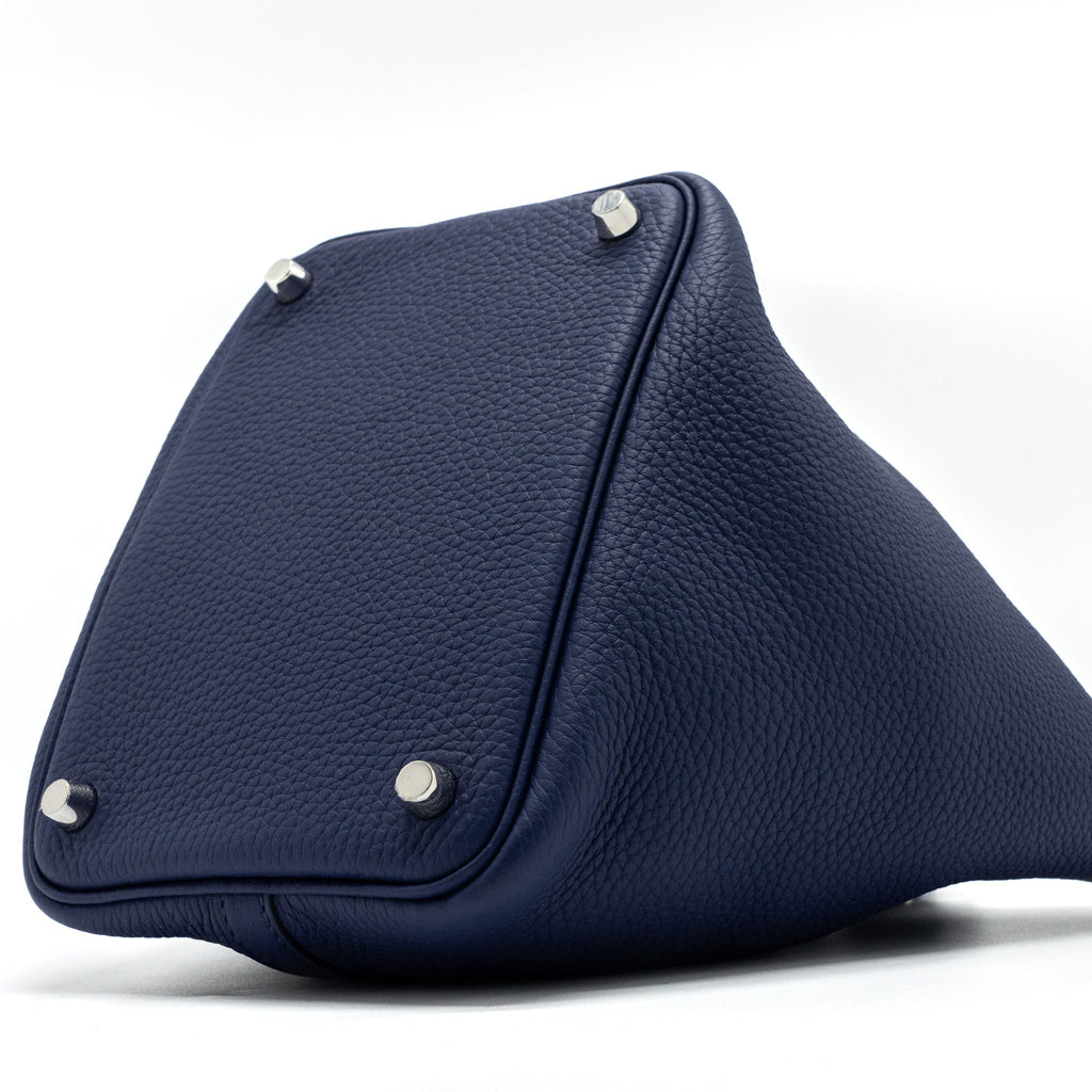 HERMES PICOTIN 18 LOCK BAG CLEMENCE BLUE ENCRE SHW
