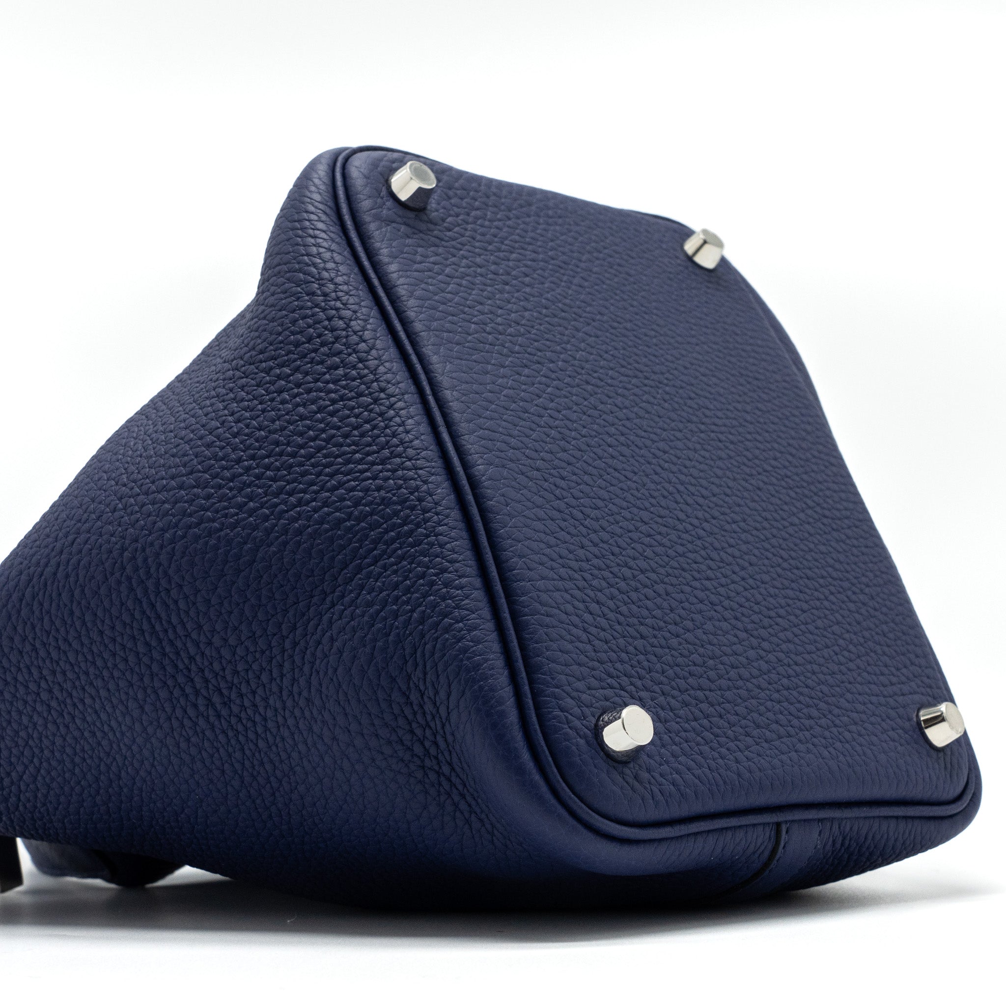 HERMES PICOTIN 18 LOCK BAG CLEMENCE BLUE ENCRE SHW