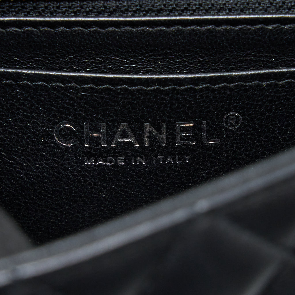 CHANEL MINI RECTANGULAR FLAP BAG LAMBSKIN BLACK SHW