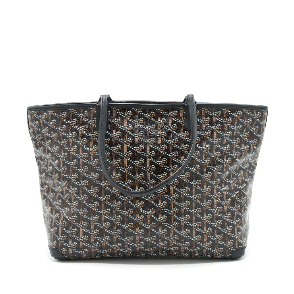 GOYARD BLACK/VIOLET GOYARDINE COATED CANVAS TOTE BAG