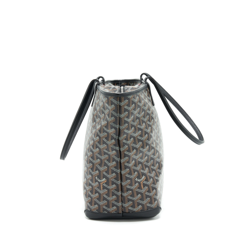 GOYARD BLACK/VIOLET GOYARDINE COATED CANVAS TOTE BAG