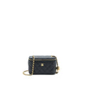CHANEL PEARL CRUSH LONG VANITY WITH CHAIN LAMBSKIN BLACK GHW (MICROCHIP)