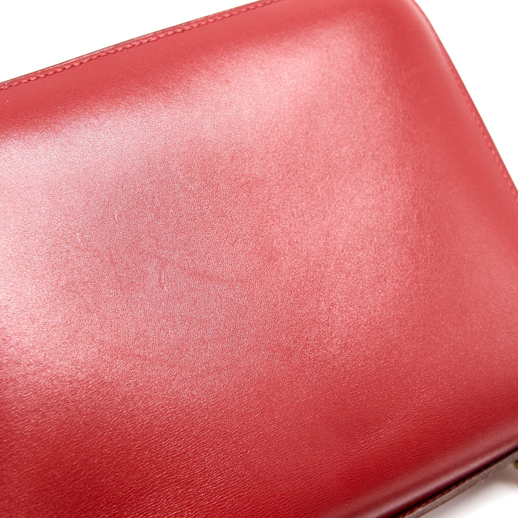 HERMES VINTAGE MINI CONSTANCE BOX LEATHER RED GHW