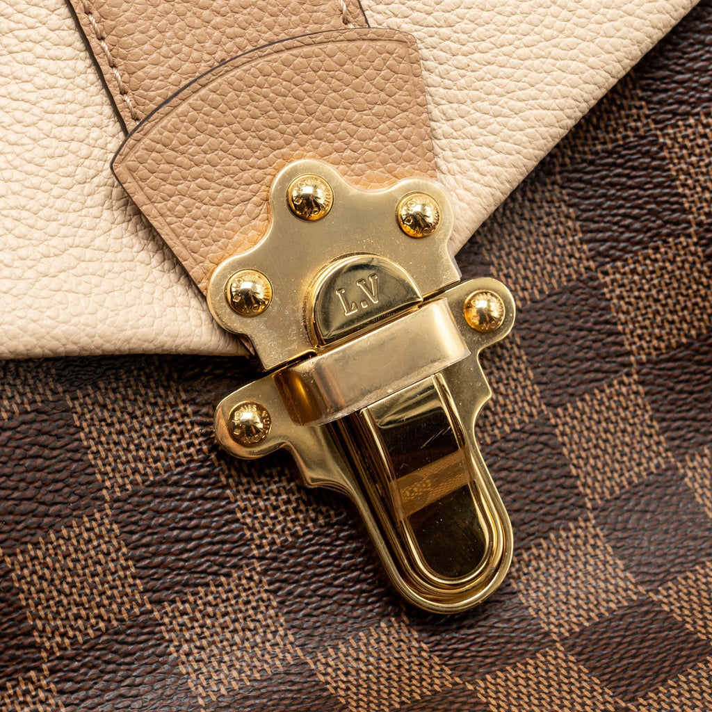 LOUIS VUITTON CLAPTON BACKPACK DAMIER EBENE CANVAS/LEATHER LIGHT PINK GHW