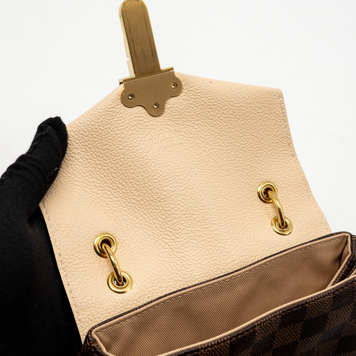 LOUIS VUITTON CLAPTON BACKPACK DAMIER EBENE CANVAS/LEATHER LIGHT PINK GHW