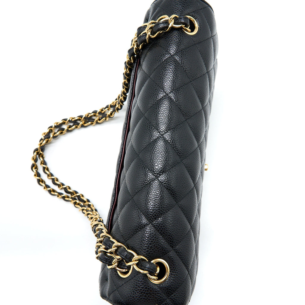 CHANEL JUMBO CLASSIC DOUBLE FLAP BAG CAVIAR BLACK GHW