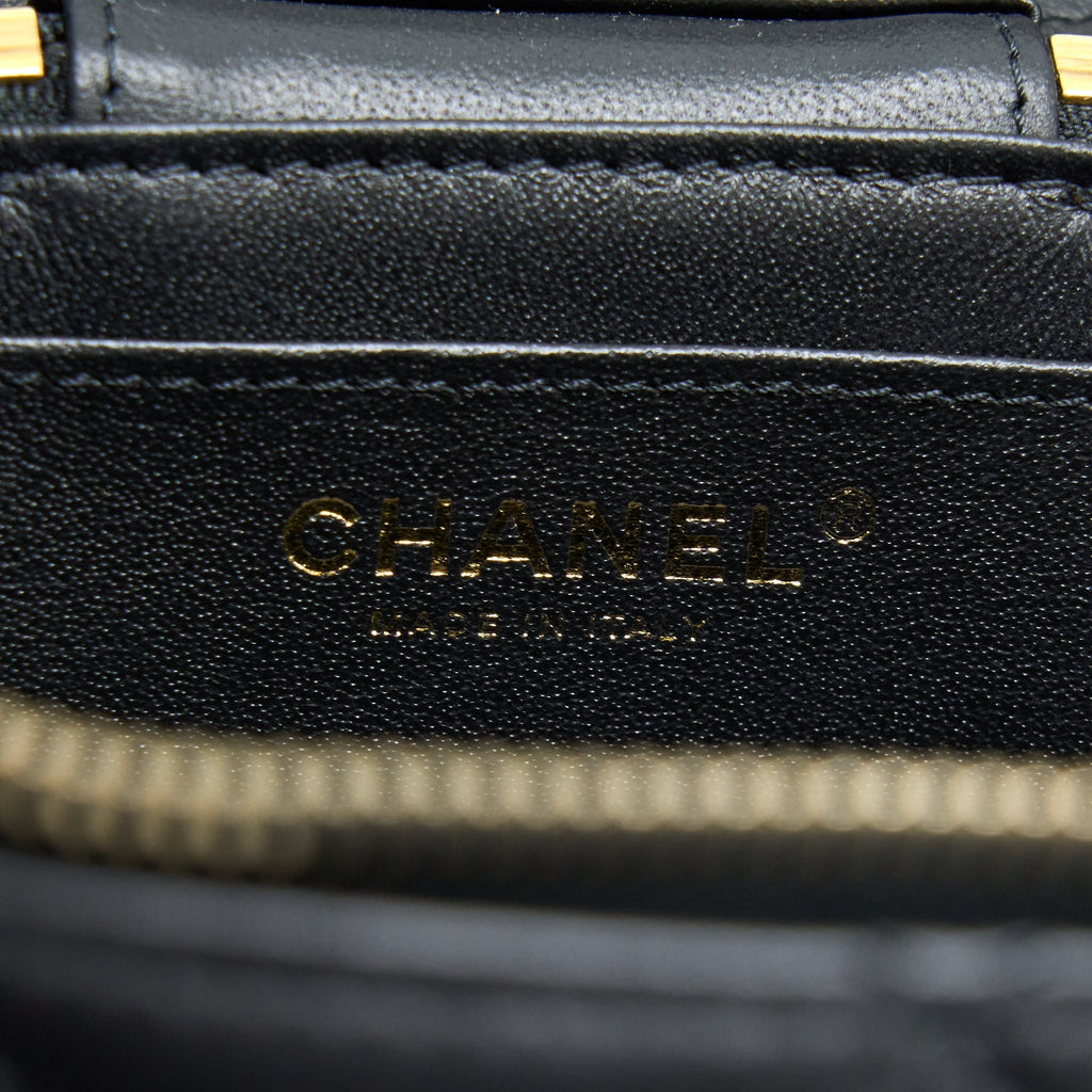 CHANEL TRENDY VANITY CASE LAMBSKIN BLACK LGHW (MICROCHIP)