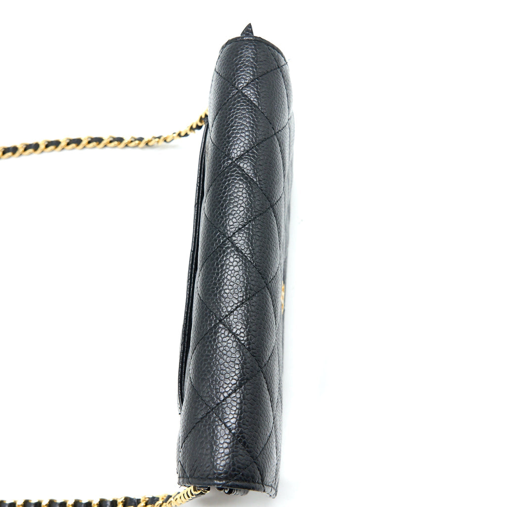 CHANEL CLASSIC WALLET ON CHAIN CAVIAR BLACK GHW