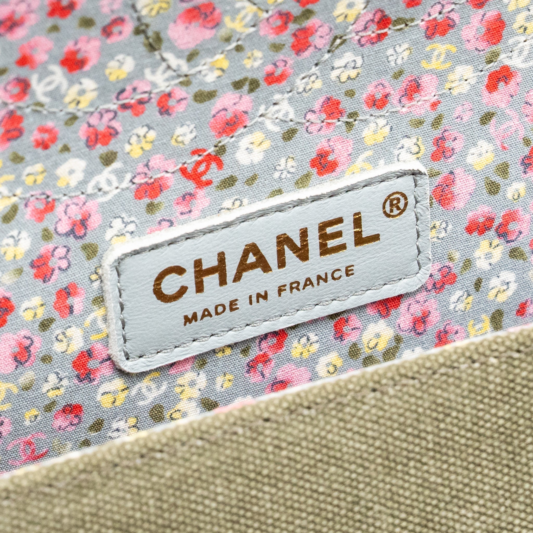 CHANEL COCO CUBA CHARMS JUMBO CLASSIC DOUBLE FLAP BAG CANVAS GREEN GHW