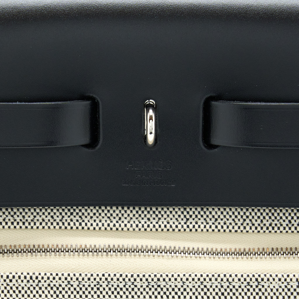 HERMES HERBAG ZIP 31 PEGASE BLEU INDIGO/ ECRU-NOIR/ NOIR SHW