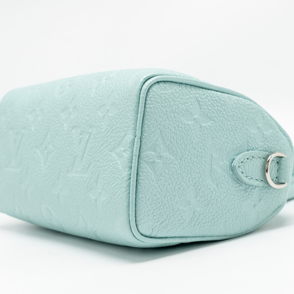 LOUIS VUITTON NANO SPEEDY MONOGRAM EMPREINTE LEATHER MINT GREEN SHW