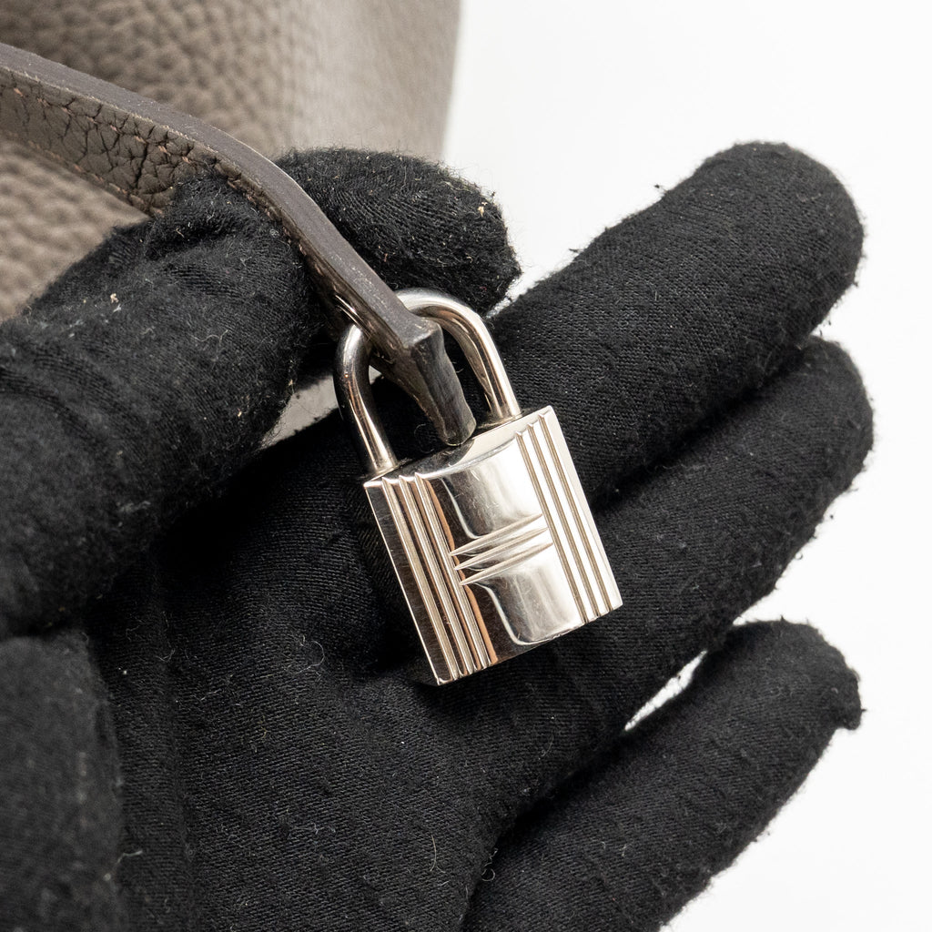 HERMES PICOTIN 22 LOCK BAG CLEMENCE GRIS ETAIN SHW