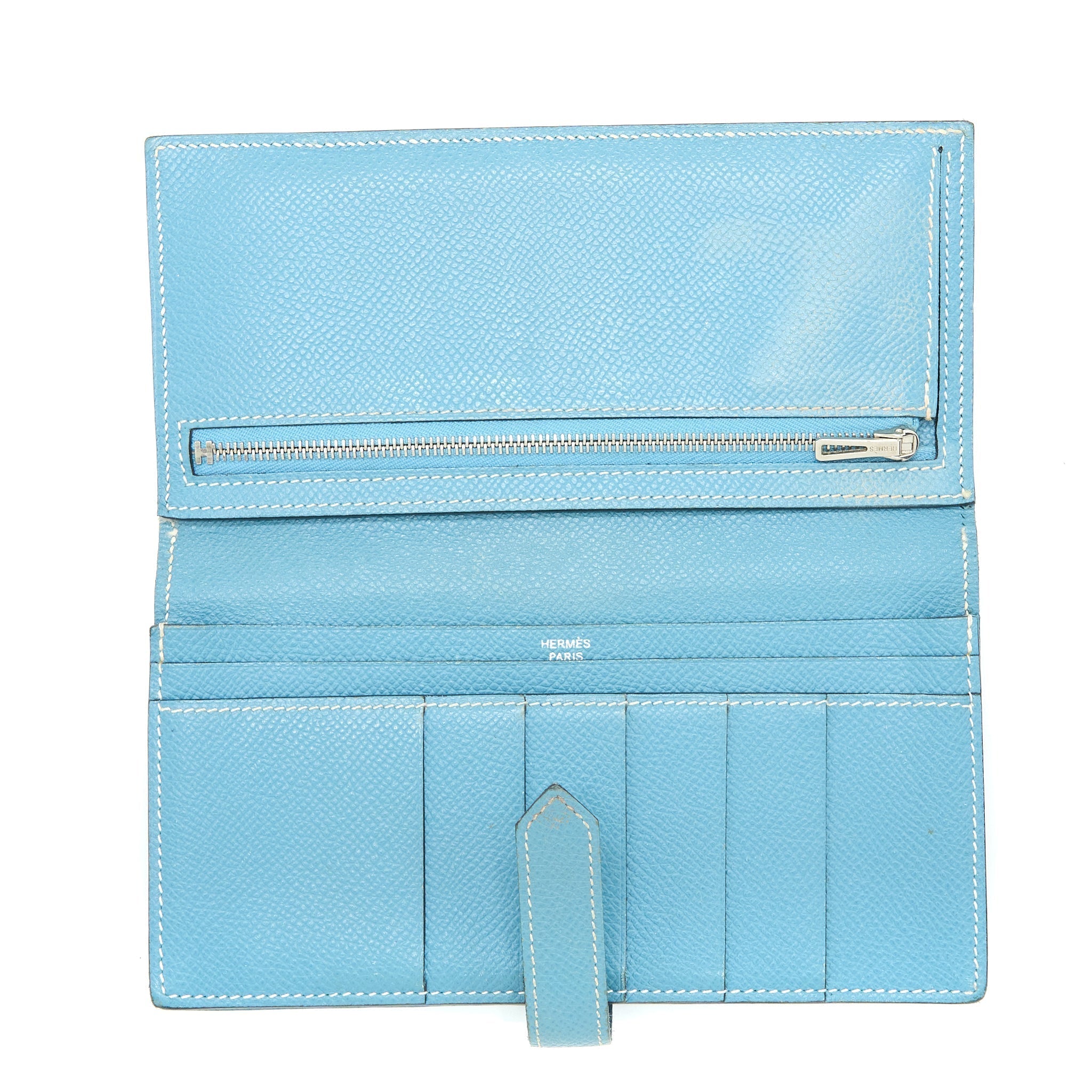 HERMES BEARN LONG WALLET EPSOM BLUE SHW