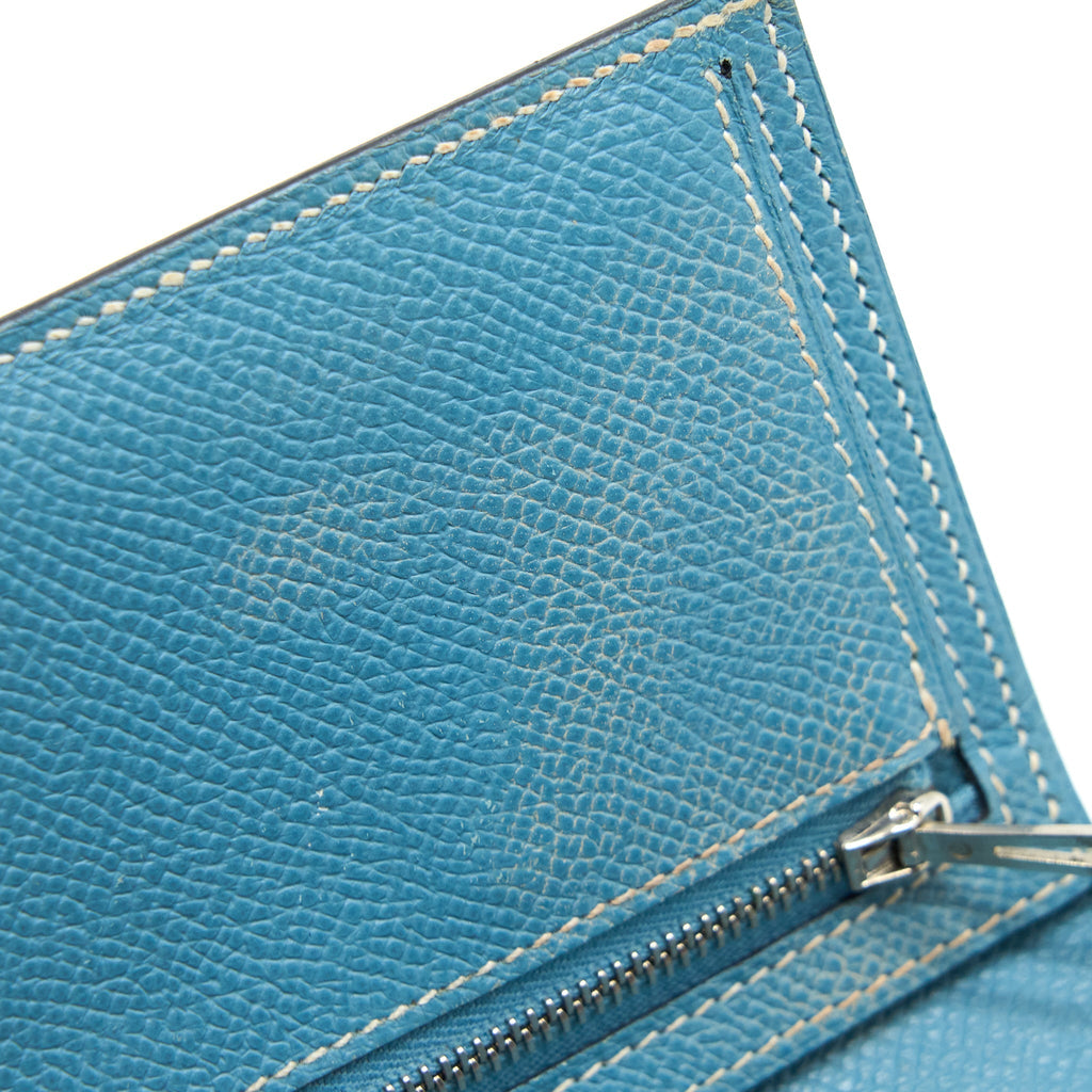 HERMES BEARN LONG WALLET EPSOM BLUE SHW