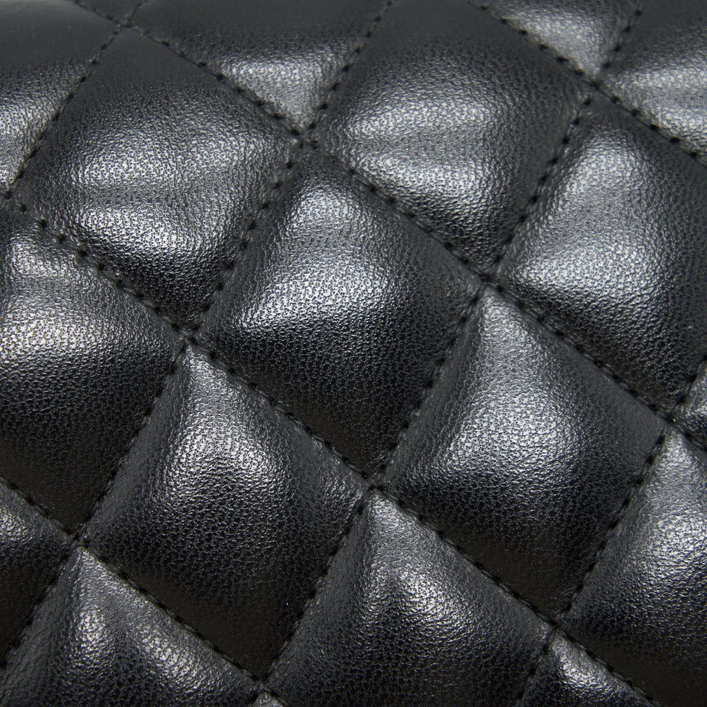CHANEL MEDIUM CLASSIC FLAP BAG LAMBSKIN BLACK SHW