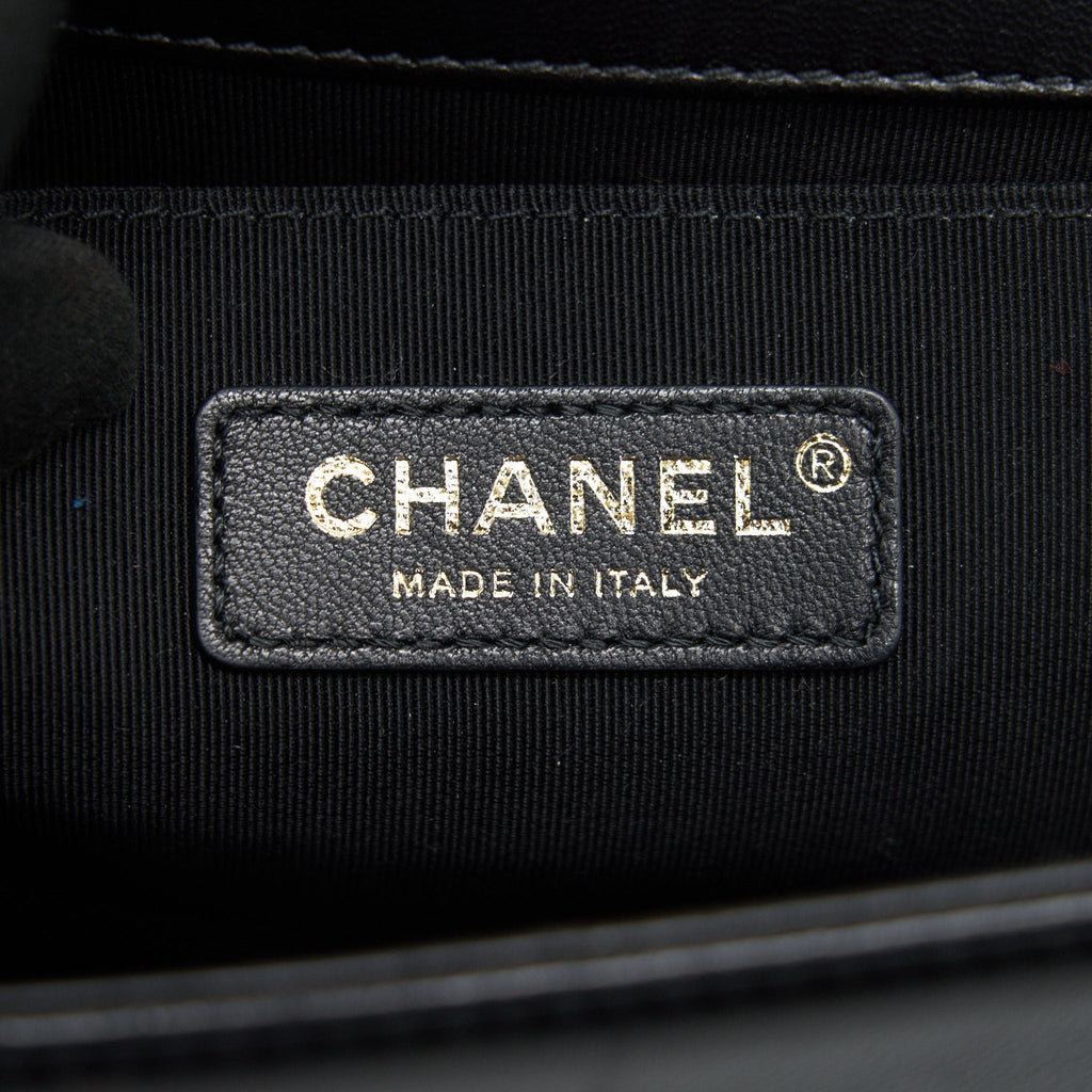 CHANEL TWEED MEDIUM LE BOY CHEVRON BLACK AND WHITE GHW