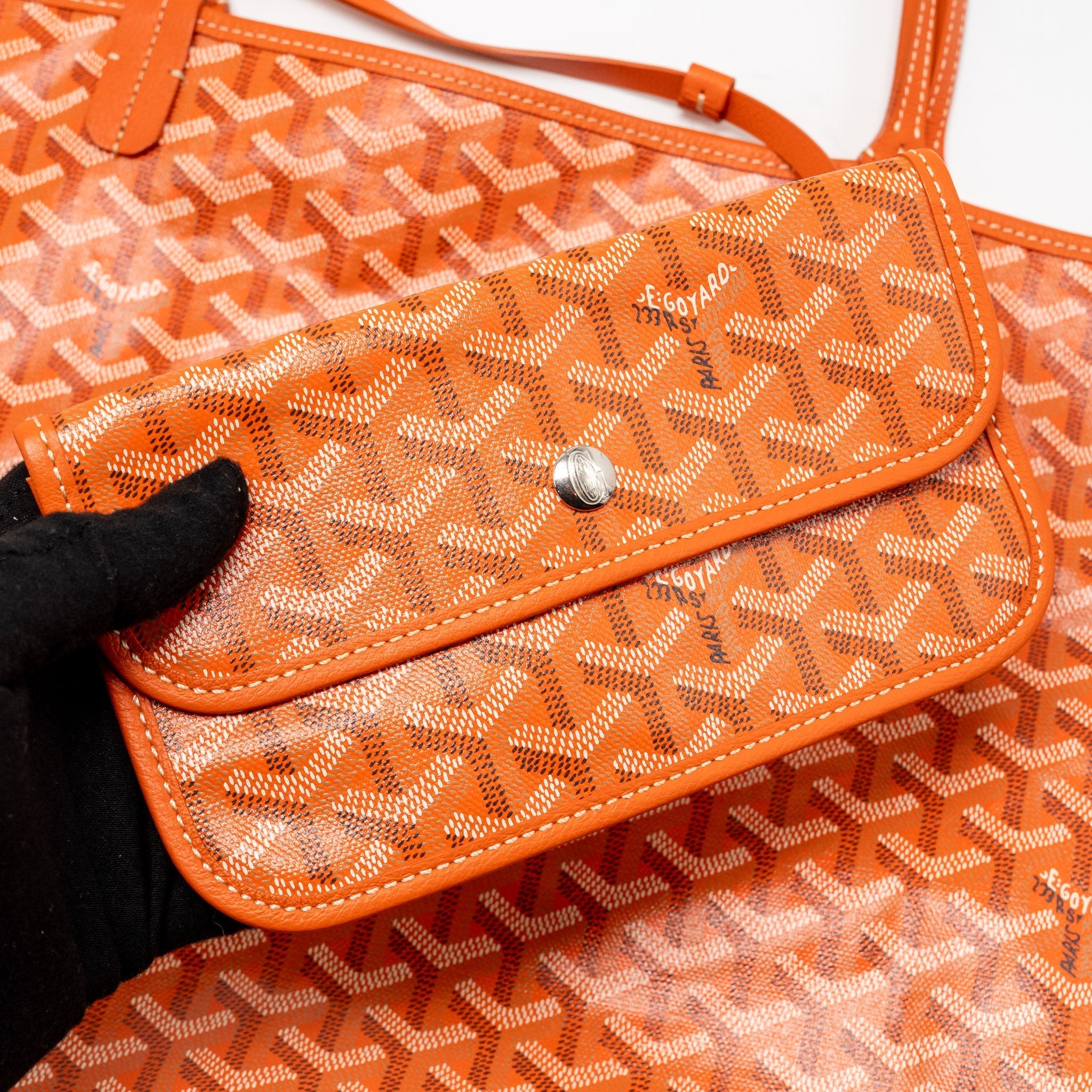 GOYARD SAINT LOUIS GM TOTE BAG GOYARDINE CANVAS ORANGE SHW