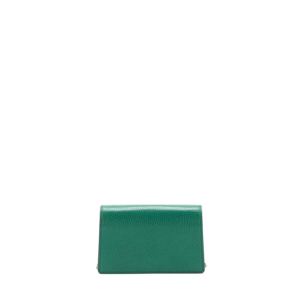 GUCCI DIONYSUS SUPER MINI BAG GREEN GOLD/SLIVER HARDWARE