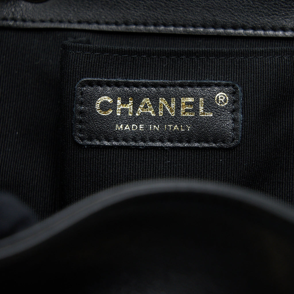 CHANEL 23C LARGE DUMA BACKPACK CALFSKIN BLACK LGHW (MICROCHIP)