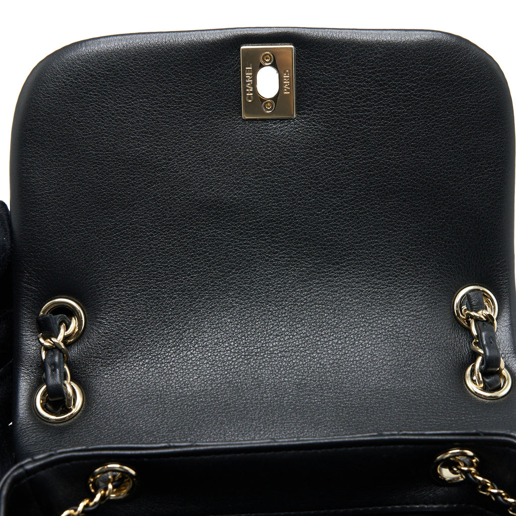 CHANEL 23C LARGE DUMA BACKPACK CALFSKIN BLACK LGHW (MICROCHIP)