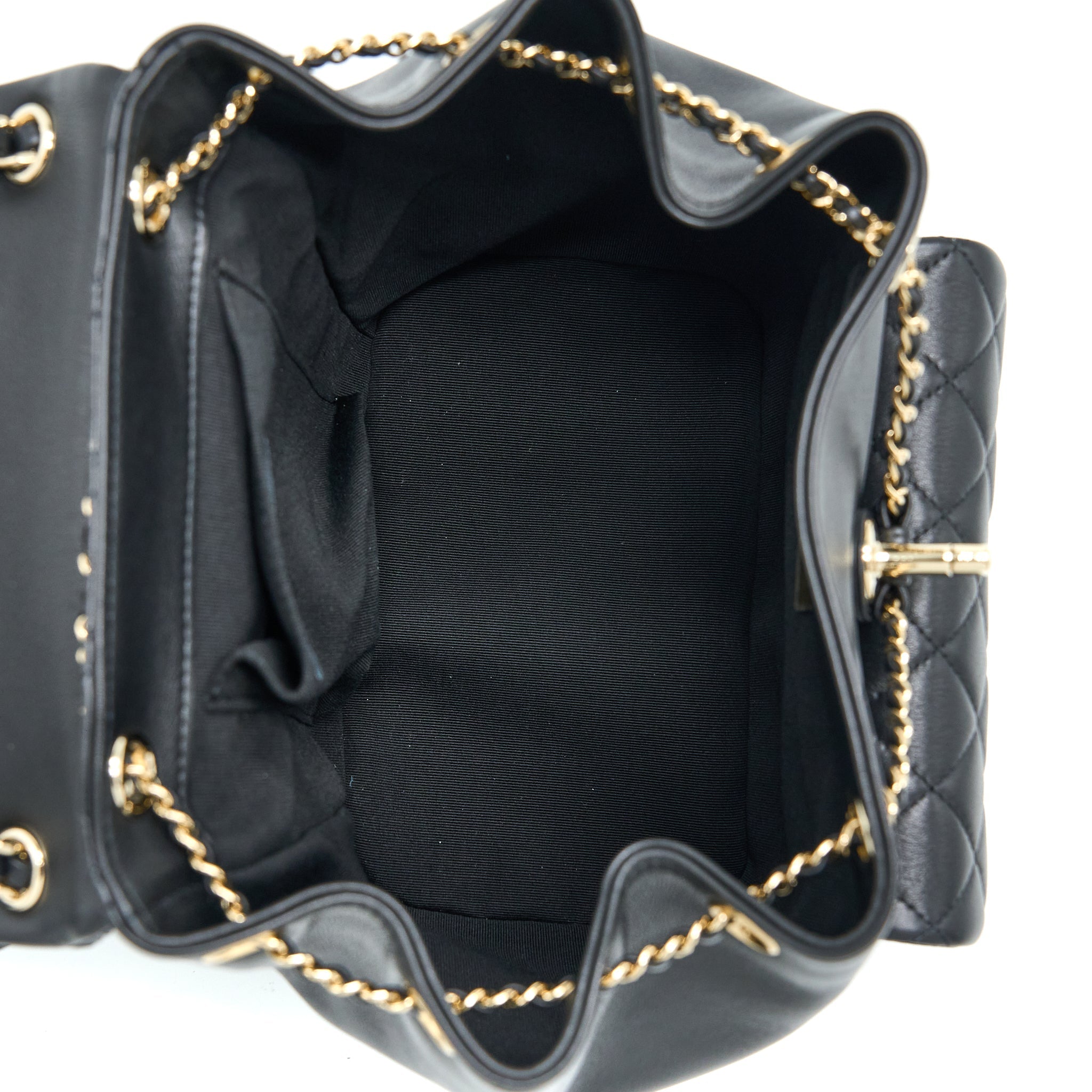 CHANEL 23C LARGE DUMA BACKPACK CALFSKIN BLACK LGHW (MICROCHIP)