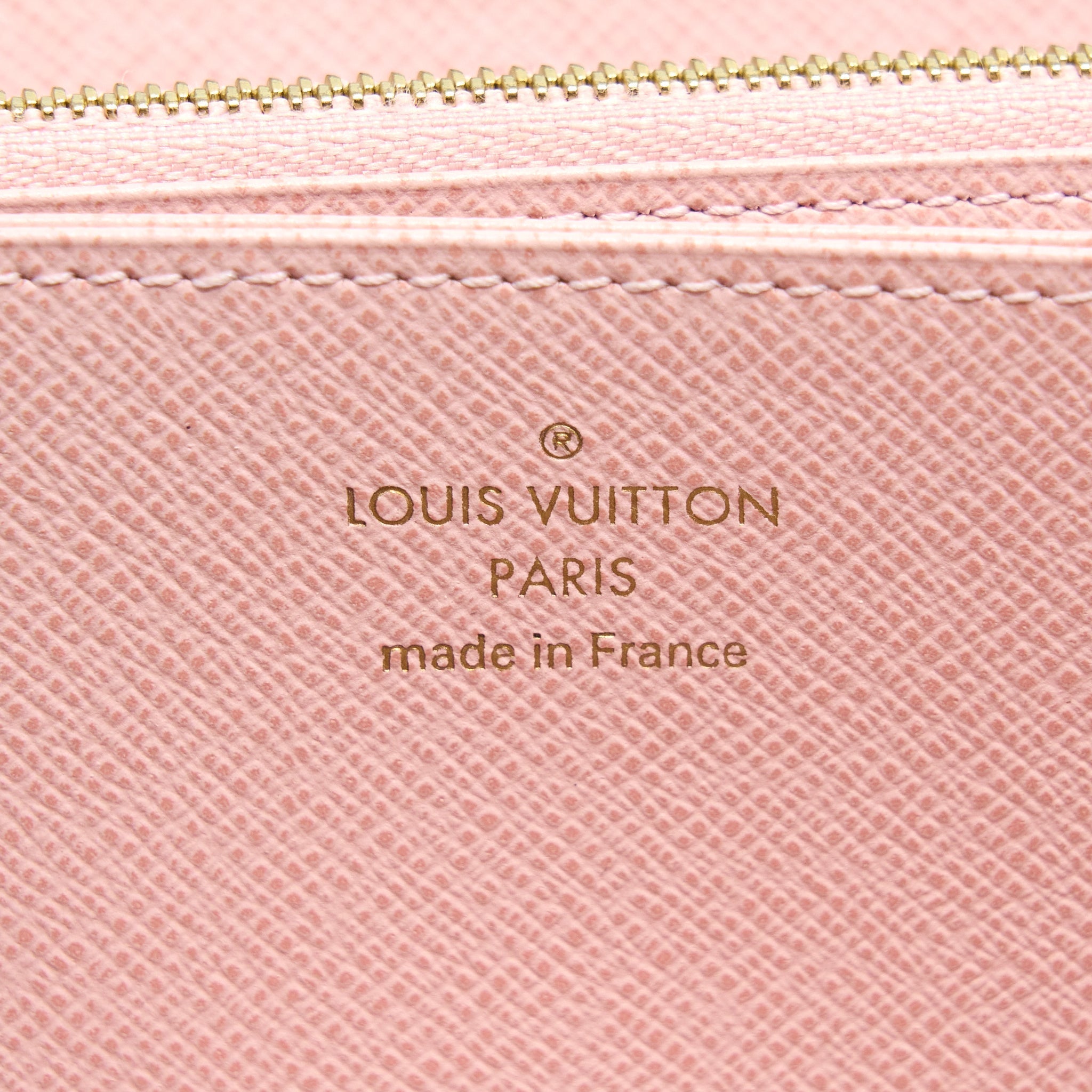 LOUIS VUITTON ZIPPY WALLET DAMIER EBENE CANVAS/ ROSE BALLERINE GHW