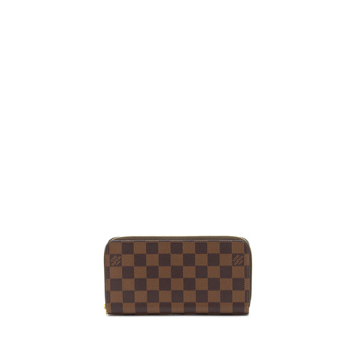 LOUIS VUITTON ZIPPY WALLET DAMIER EBENE CANVAS/ ROSE BALLERINE GHW