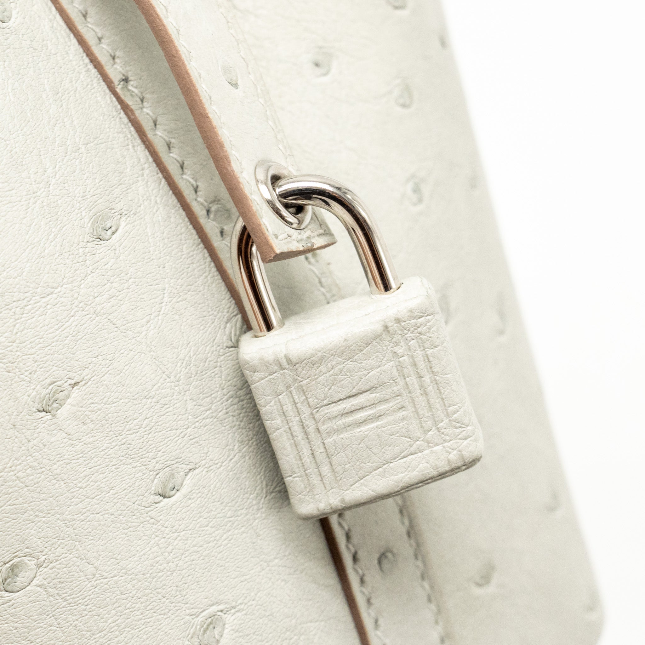 HERMES MICRO PICOTIN 14 LOCK BAG OSTRICH GRIS PERLE SHW