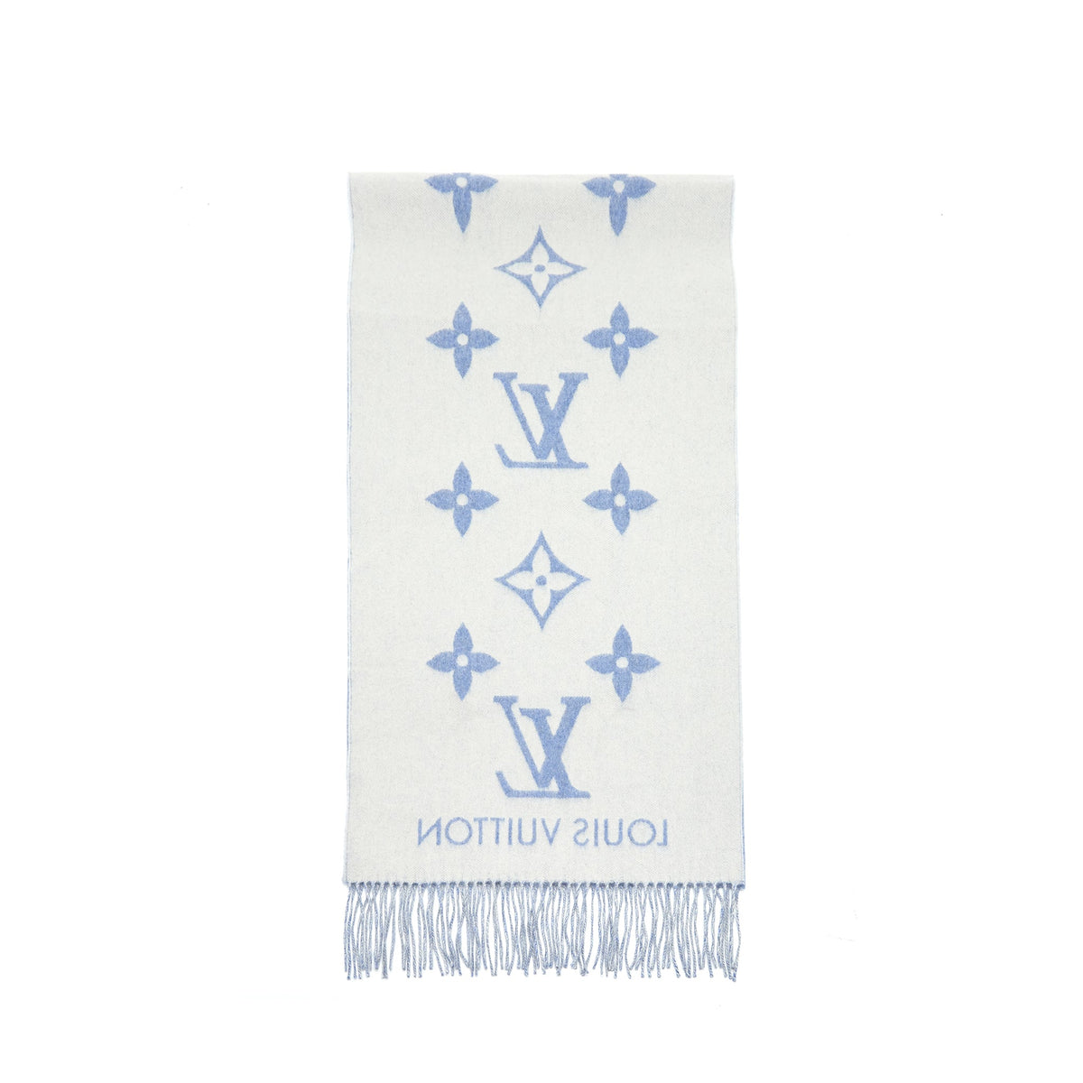 Louis. Vuitton Cashmere Shawl in Light Blue and Grey