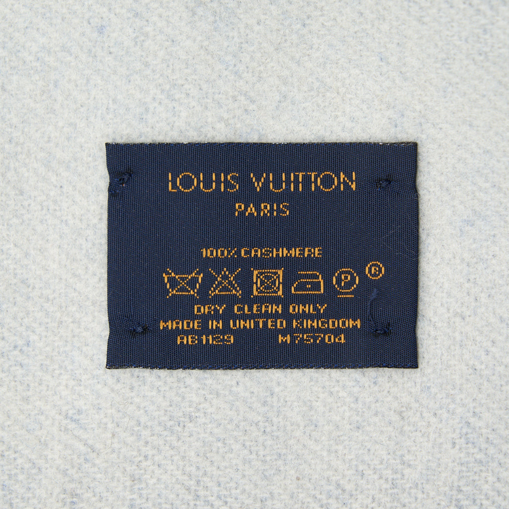 Louis. Vuitton Cashmere Shawl in Light Blue and Grey