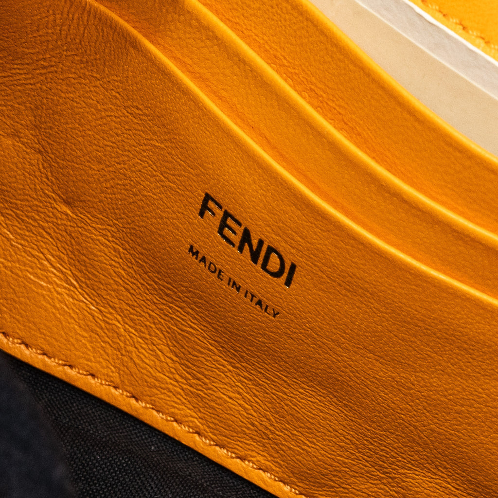 FENDI MINI BAGUETTE BAG NAPPA LAMBSKIN ORANGE GHW