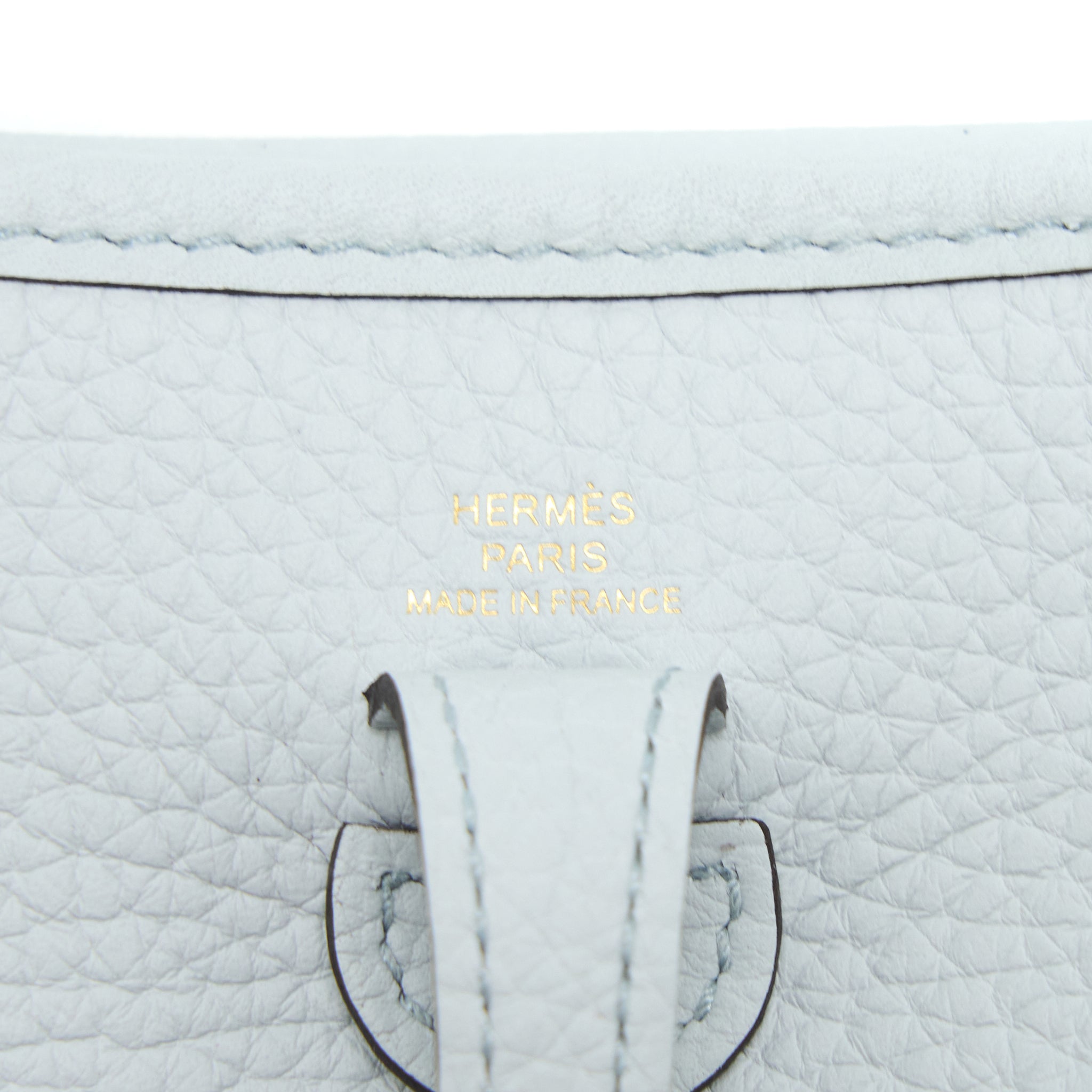 HERMES MINI EVELYN CLEMENCE BLUE PALE/NATA GHW