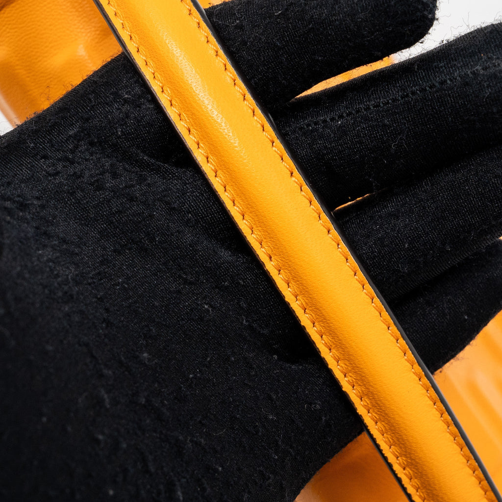 FENDI MINI BAGUETTE BAG NAPPA LAMBSKIN ORANGE GHW
