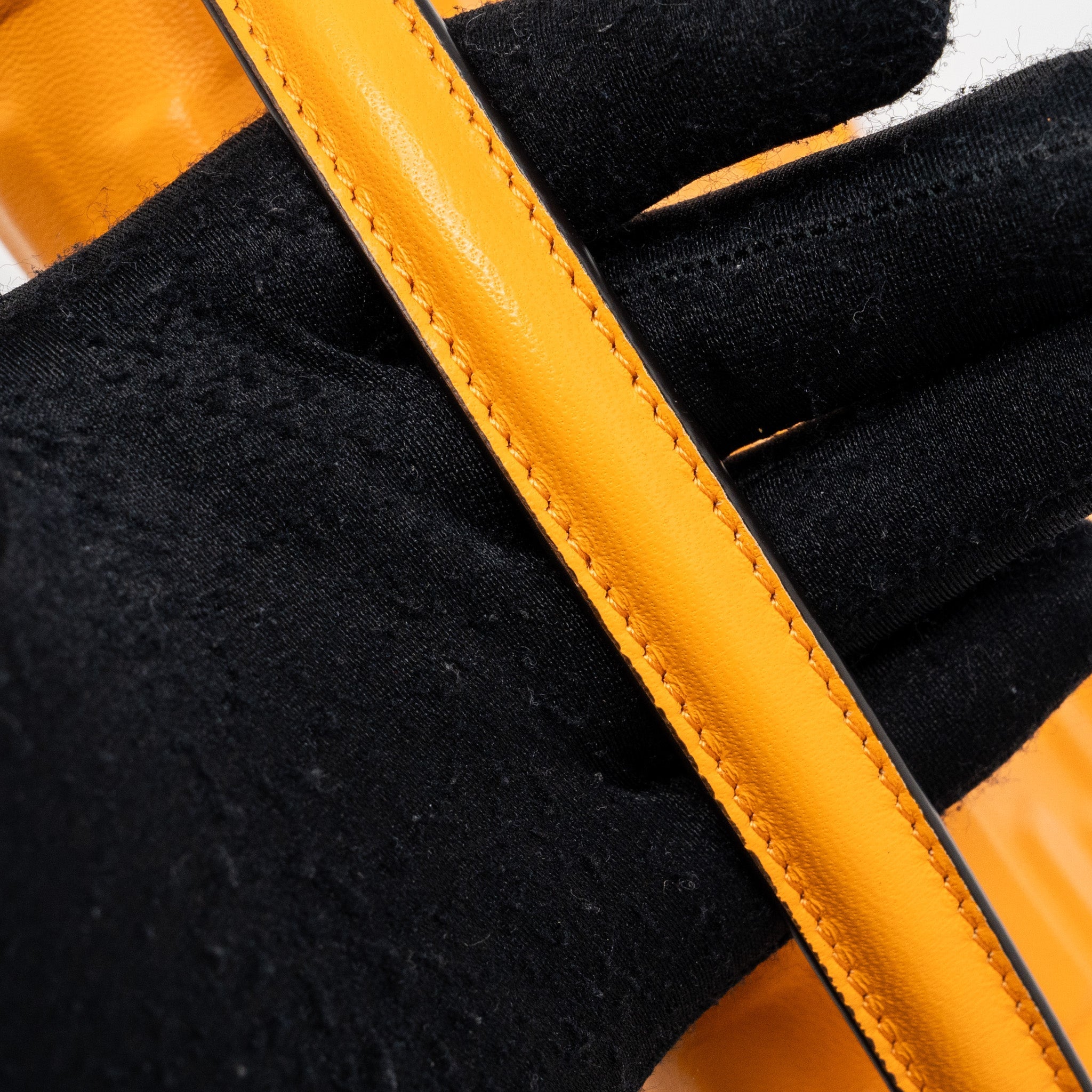 FENDI MINI BAGUETTE BAG NAPPA LAMBSKIN ORANGE GHW