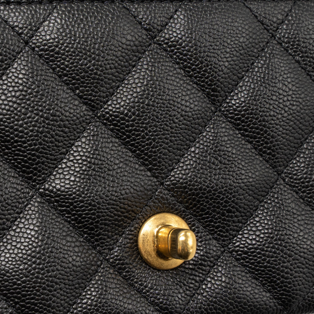 CHANEL 23P MINI COCO LOVE FLAP BAG CAVIAR BLACK BRUSHED GHW(MICROCHIP)