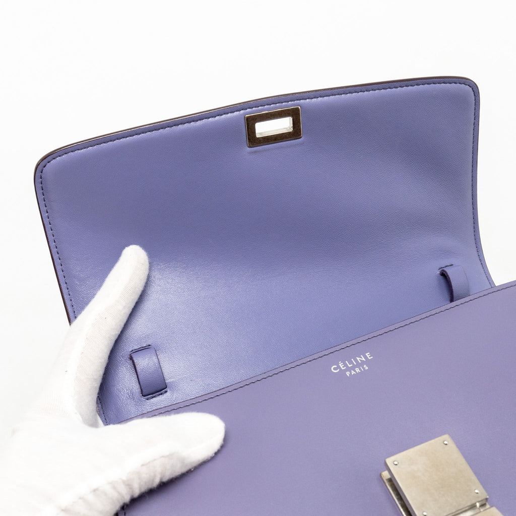 CELINE MEDIUM CLASSIC BOX BAG CALFSKIN PURPLE SHW
