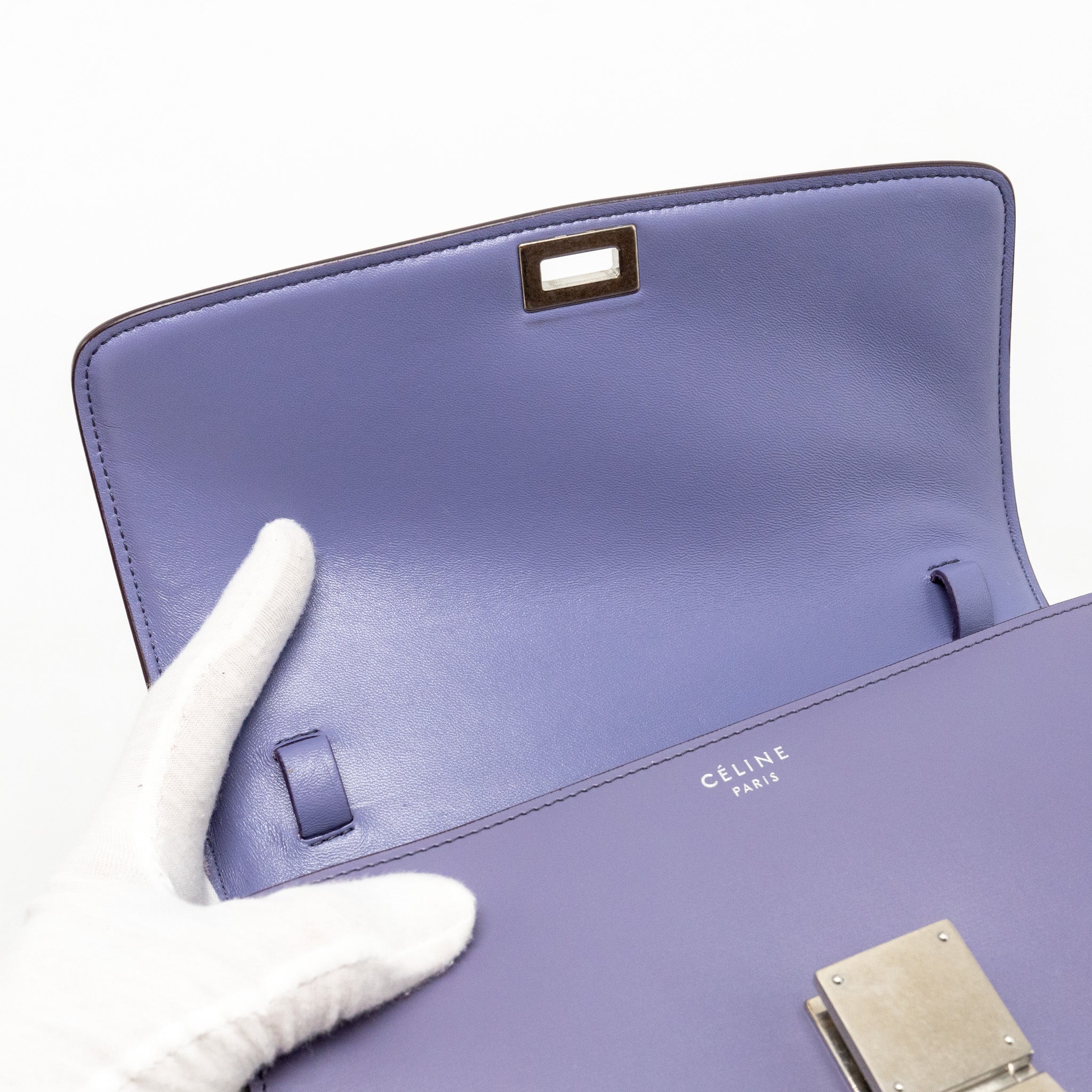 CELINE MEDIUM CLASSIC BOX BAG CALFSKIN PURPLE SHW