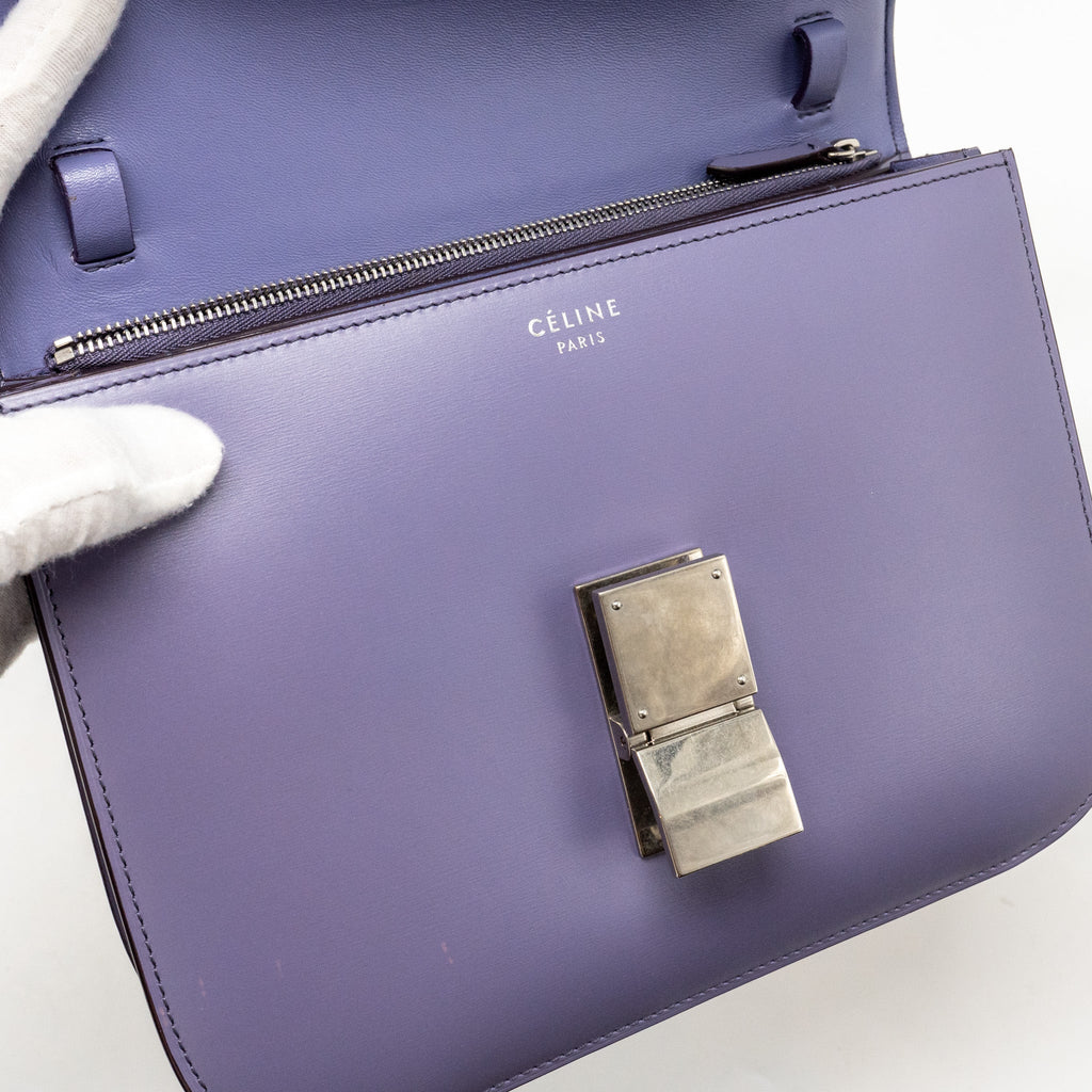 CELINE MEDIUM CLASSIC BOX BAG CALFSKIN PURPLE SHW
