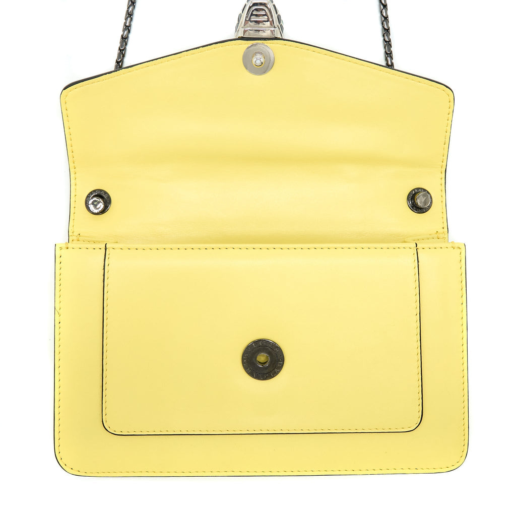 BVLGARI SERPENTI FOREVER CROSSBODY BAG CALFSKIN YELLOW BLACK HARDWARE