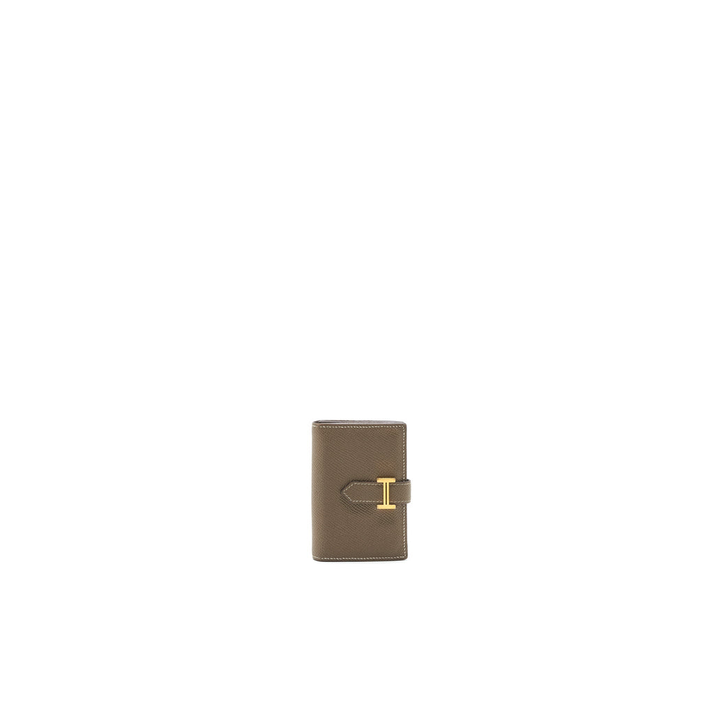 HERMES BEARN CARD HOLDER ETOUPE GHW