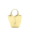 HERMES PICOTIN 18 LOCK BAG CLEMENCE JAUNE POUSSIN SHW