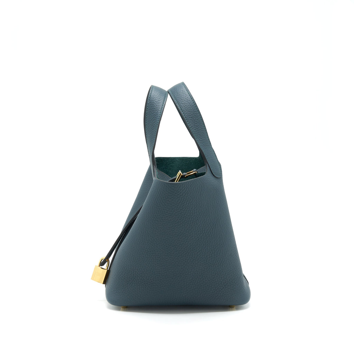Hermes Picotin 18 Lock Bag Clemence 6o Vert Cypress GHW