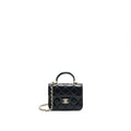 CHANEL 21K FLAP COIN PURSE WITH CHAIN BLACK LGHW