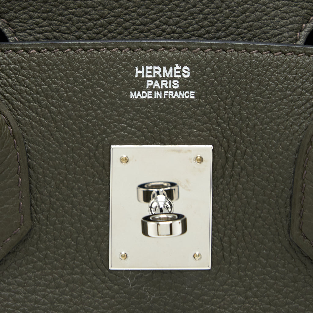 Hermes Birkin 30 Togo C6 Vert De Gris SHW With Extra Bag Charm