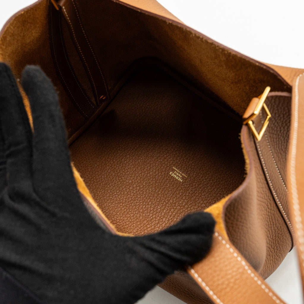 HERMES PICOTIN 22 CLEMENCE GOLD GHW