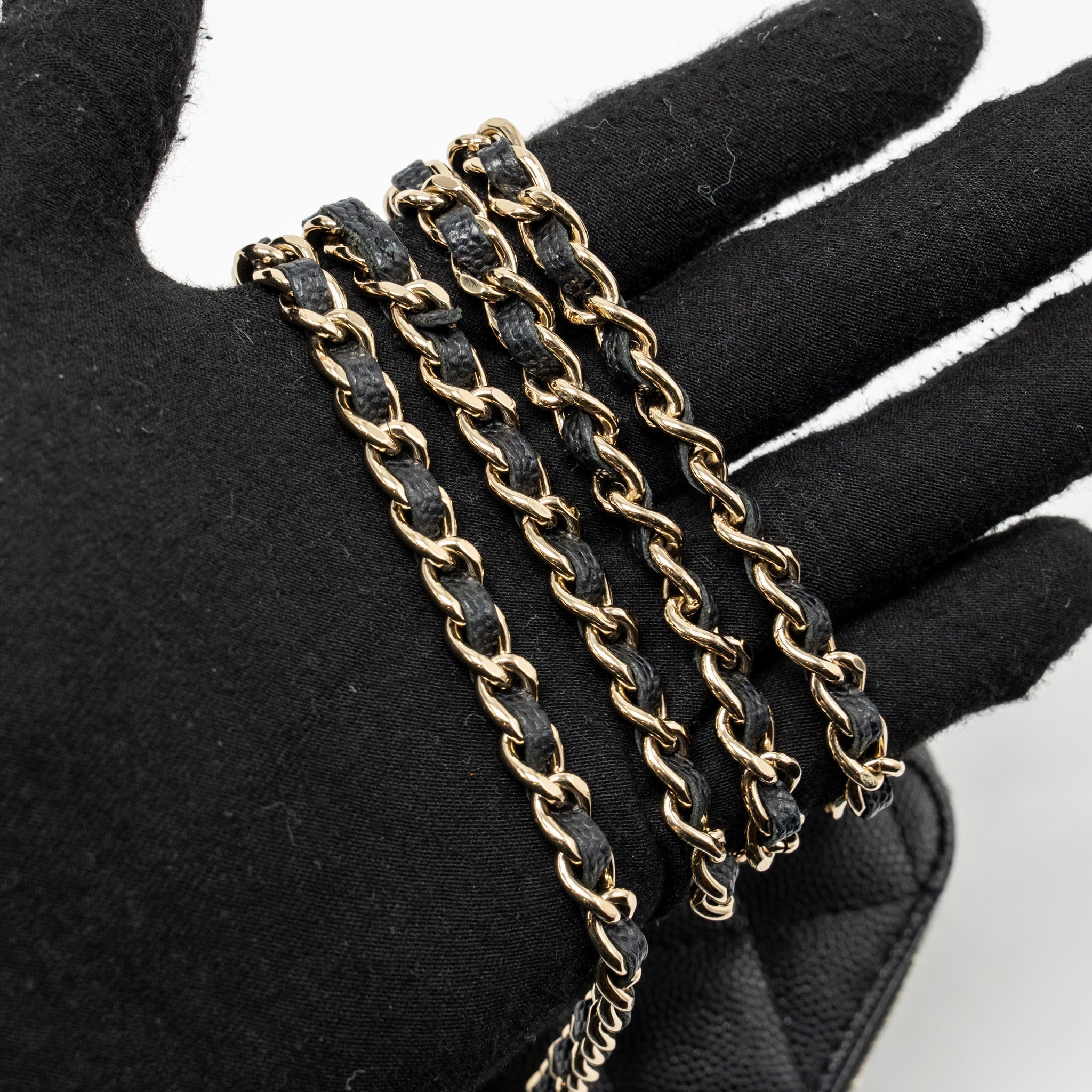 CHANEL CLASSIC SMALL VANITY WITH CHAIN CAVIAR BLACK LGHW