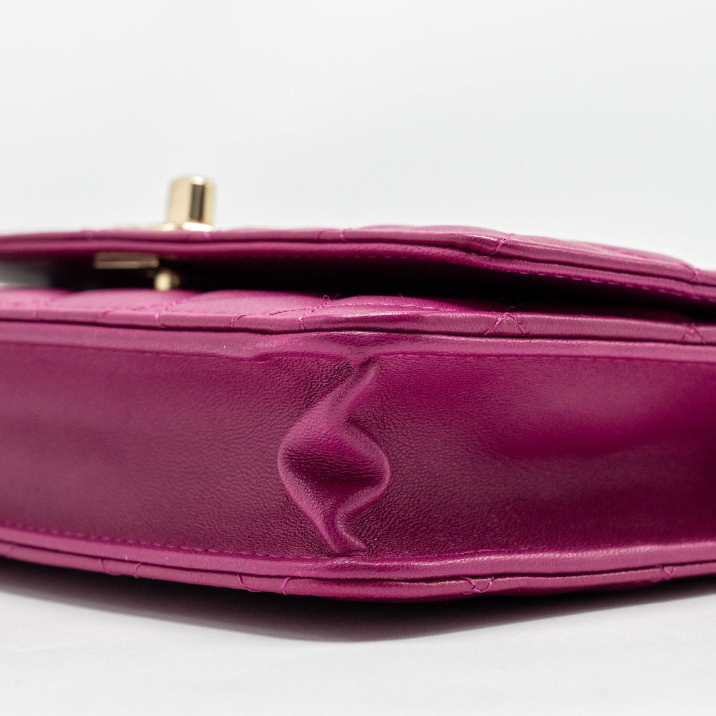 CHANEL TRENDY CC WALLET ON CHAIN LAMBSKIN FUCHSIA GHW