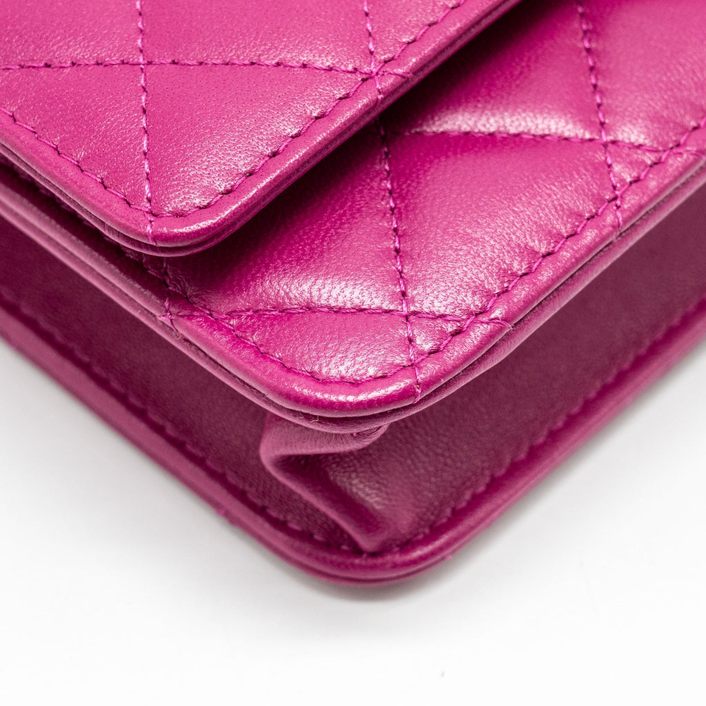 CHANEL TRENDY CC WALLET ON CHAIN LAMBSKIN FUCHSIA GHW