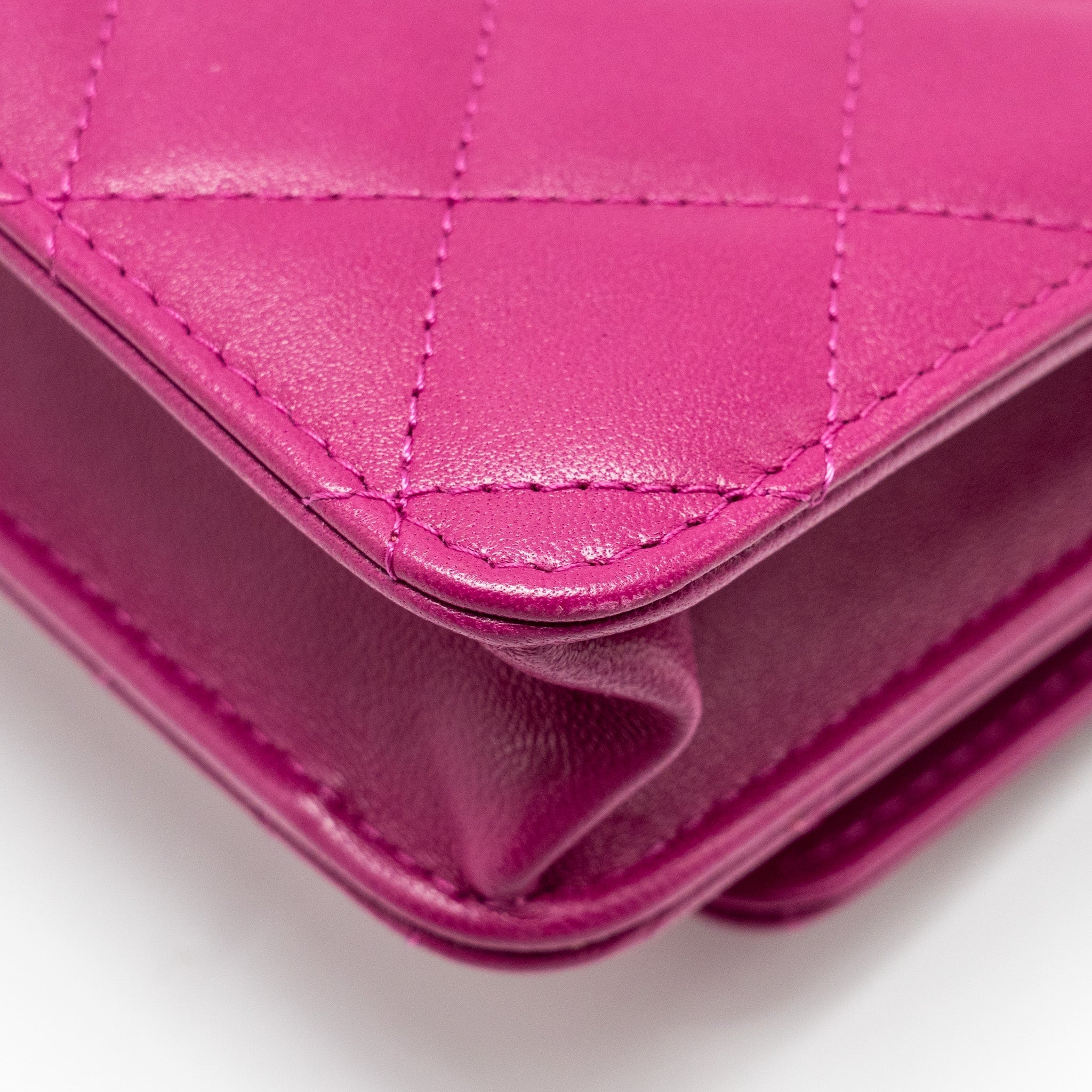 CHANEL TRENDY CC WALLET ON CHAIN LAMBSKIN FUCHSIA GHW